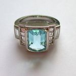 Aquamarine Art Deco Ring