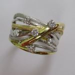 18ct Gold And Diamond Squiggle Ring