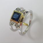 18ct Gold Sapphire And Diamond Architect Ring