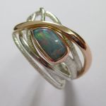 Rose Gold White Gold And Opal 'Squiggle Ring'