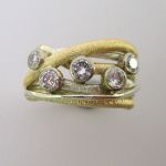 Large Diamond Gold Squiggle Ring