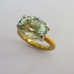 Green Blue Prasiolite 22ct Gold And Platinum Ring