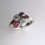 Pink And White Diamond Bubble Ring