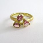 Pink Tourmaline Trio Ring
