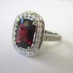 Red Spinel and Diamond Cocktail Ring in 18ct White Gold