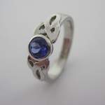18ct White Gold and Tanzanite Celtic Ring