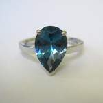 9ct White Gold with London Blue Topaz