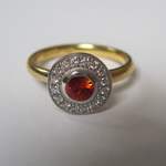 18ct Gold Orange Sapphire And Diamond Ring