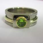 Peridot And 18ct White Gold 'Sentiment Ring'