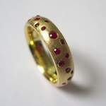 Ruby And 18ct Yellow Gold Scatter Ring