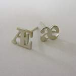 18ct White Gold Initial Earrings