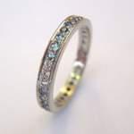 Diamond Sapphire and Aquamarine Full Eternity Ring