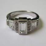 Diamond and 18ct White Gold Art Deco Ring