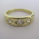 Vintage Style 18ct Yellow Gold And Old Cut Diamond Ring