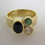 Sapphire Emerald and Diamond set in 18ct Yellow Gold