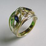 Sapphire and Diamond Squiggle Ring